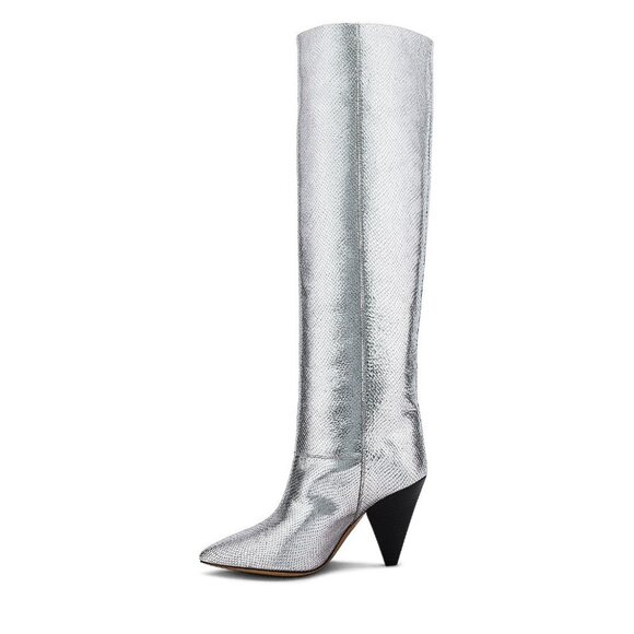 ISABEL MARANT Women's Lybill Boot Size 38/US8 In Silver - Picture 3 of 8